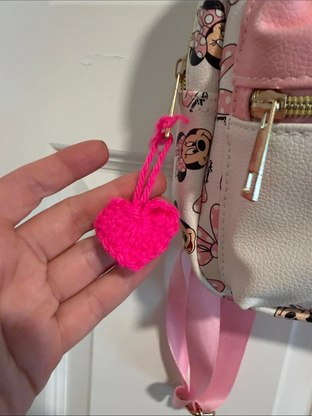 Disney Pink and White Minnie Mouse Bow Mini Backpack